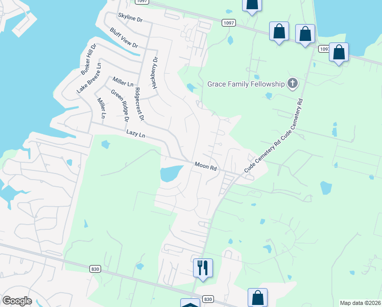 map of restaurants, bars, coffee shops, grocery stores, and more near 12191 Oak Tree Lane in Willis