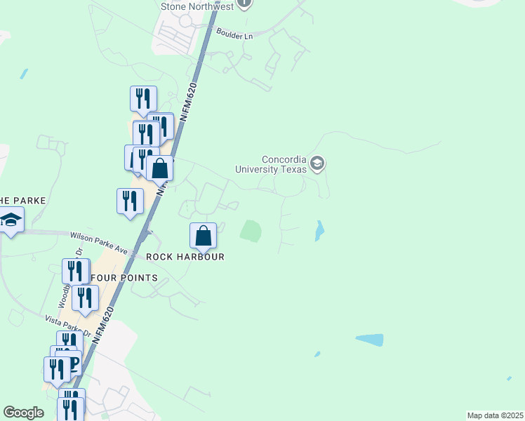 map of restaurants, bars, coffee shops, grocery stores, and more near in Austin