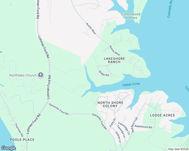 map of restaurants, bars, coffee shops, grocery stores, and more near 18209 Ridge Road in Lago Vista