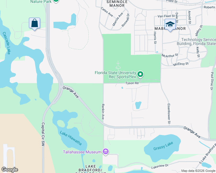 map of restaurants, bars, coffee shops, grocery stores, and more near 1986 Tyson Green Avenue in Tallahassee