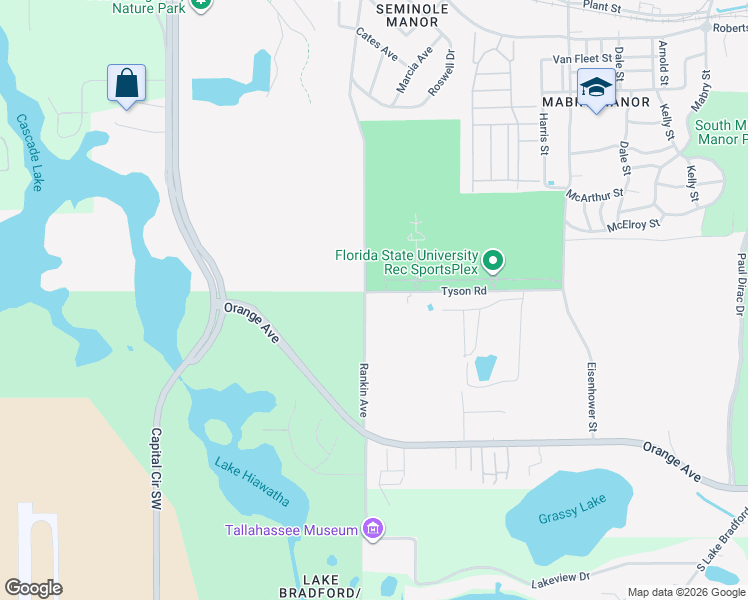 map of restaurants, bars, coffee shops, grocery stores, and more near 1986 Tyson Green Avenue in Tallahassee