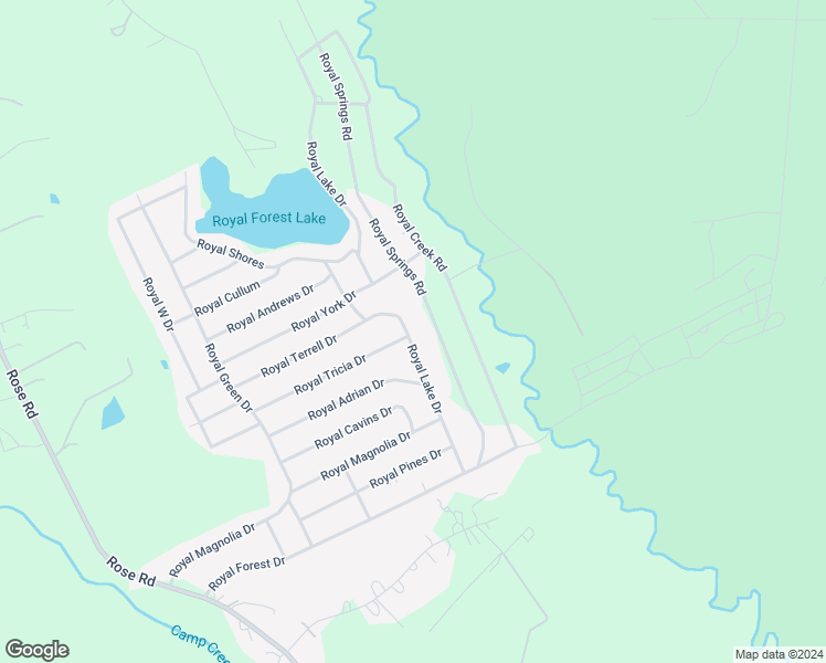 map of restaurants, bars, coffee shops, grocery stores, and more near 12642 Royal Lake Drive in Conroe