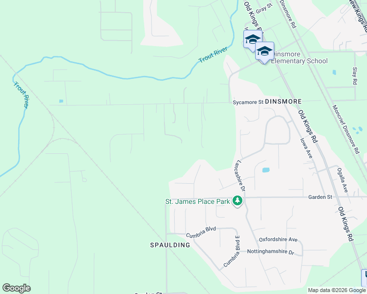 map of restaurants, bars, coffee shops, grocery stores, and more near 7560 Sycamore Street in Jacksonville