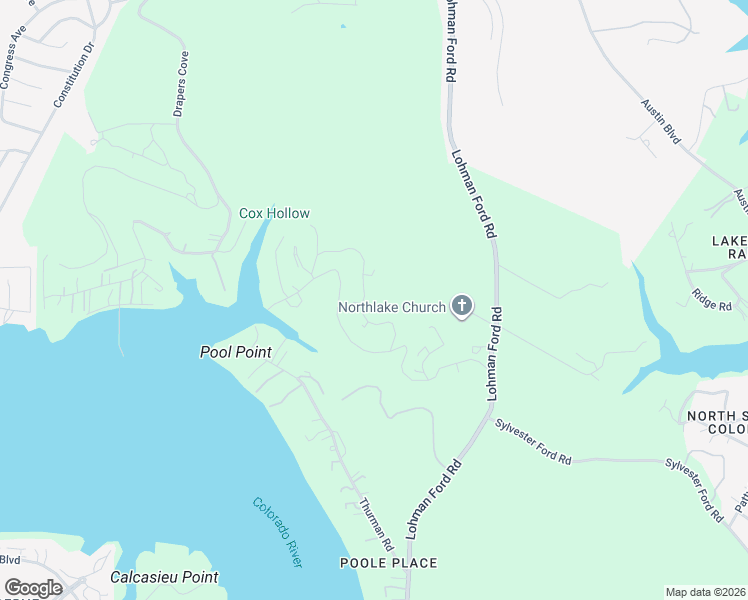 map of restaurants, bars, coffee shops, grocery stores, and more near 3139 Thurman Road in Lago Vista