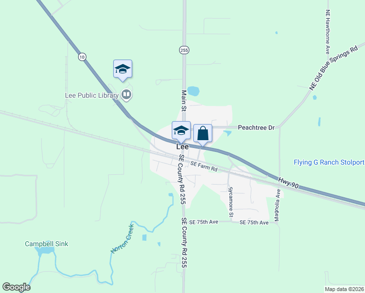 map of restaurants, bars, coffee shops, grocery stores, and more near in Lee