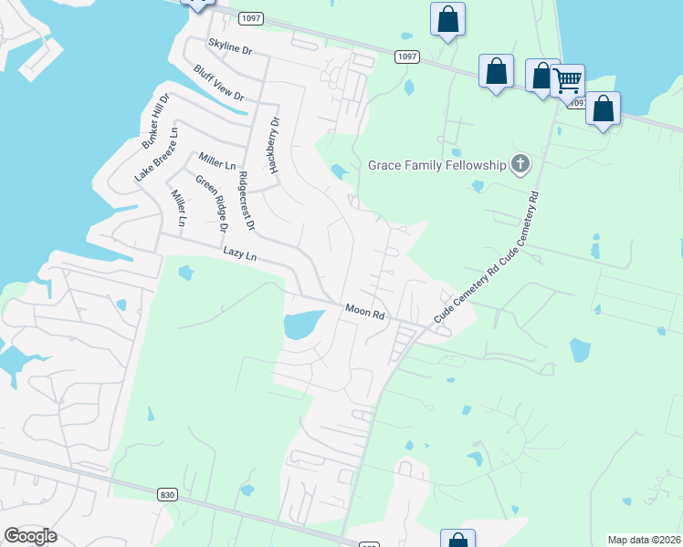 map of restaurants, bars, coffee shops, grocery stores, and more near 12270 Lake Conroe Hills Drive in Willis