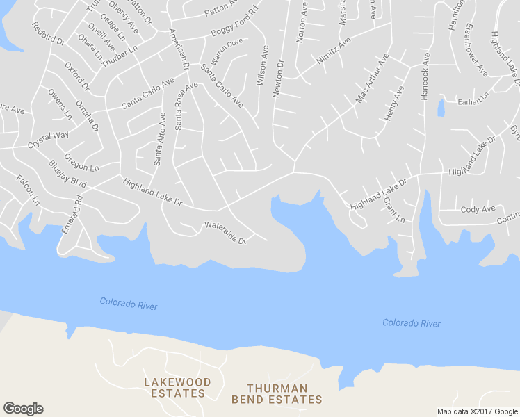 map of restaurants, bars, coffee shops, grocery stores, and more near 21005 Highland Lake Drive in Lago Vista