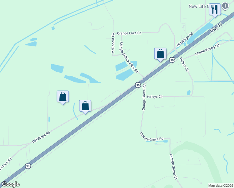 map of restaurants, bars, coffee shops, grocery stores, and more near 8701 Elizabeth Street in Moss Point