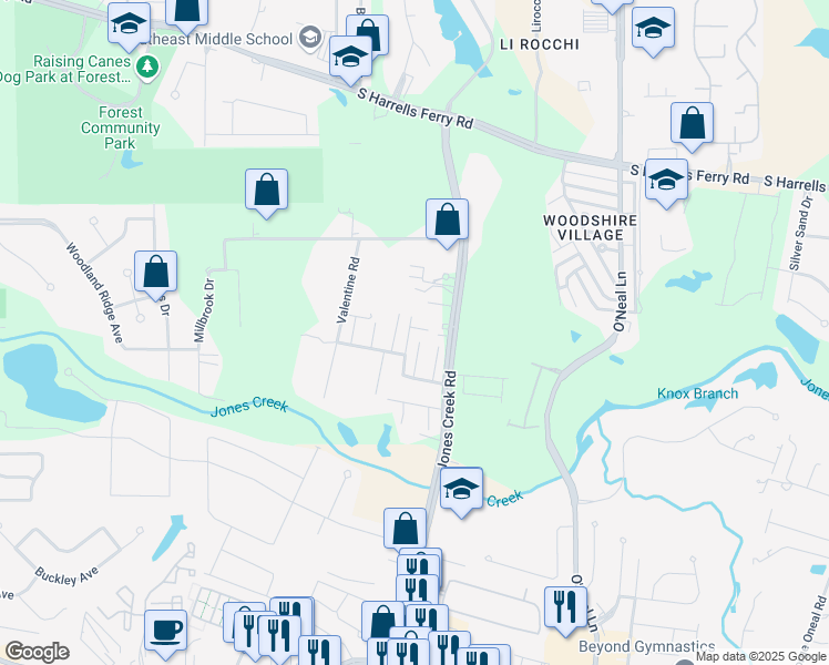 map of restaurants, bars, coffee shops, grocery stores, and more near 15322 Wentworth Court in Baton Rouge