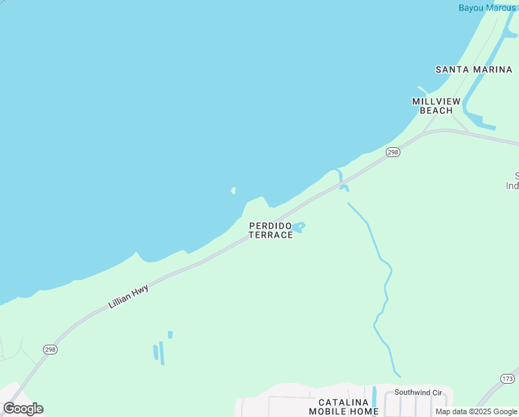 map of restaurants, bars, coffee shops, grocery stores, and more near 10015 Lillian Highway in Pensacola