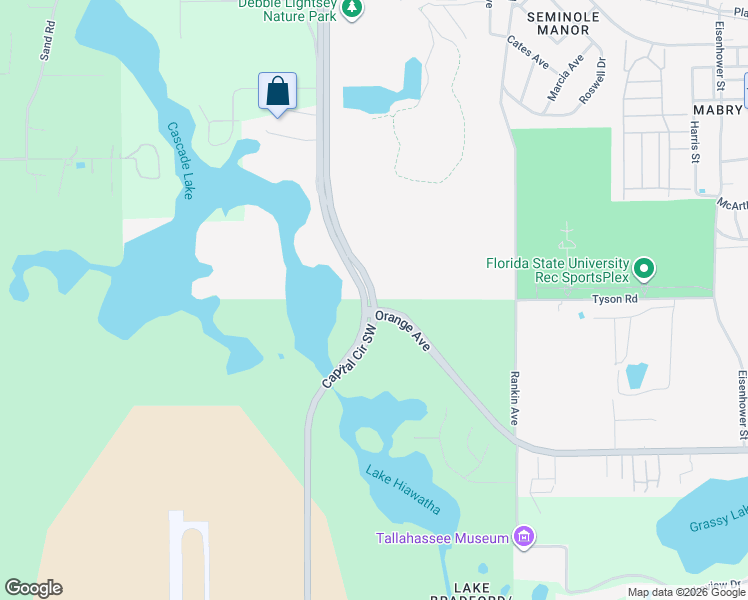 map of restaurants, bars, coffee shops, grocery stores, and more near 495 Capital Circle Southwest in Tallahassee
