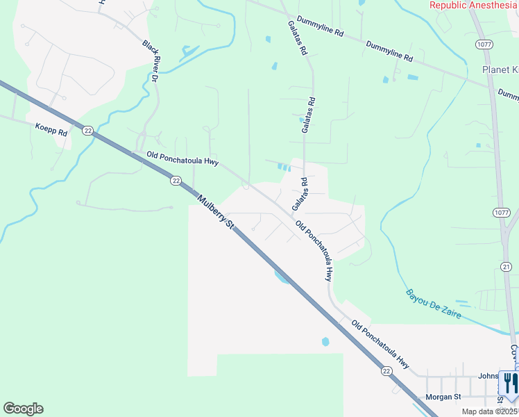 map of restaurants, bars, coffee shops, grocery stores, and more near 515 Garden Lane in Madisonville