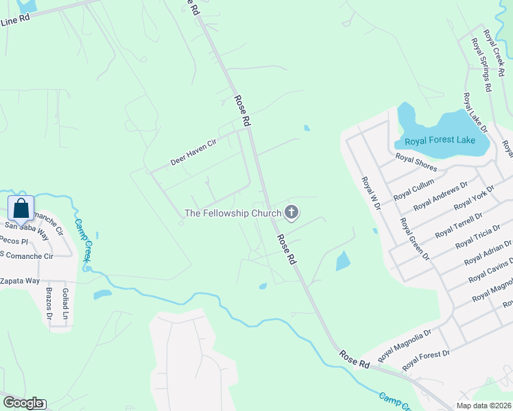 map of restaurants, bars, coffee shops, grocery stores, and more near 12585 Rose Road in Willis