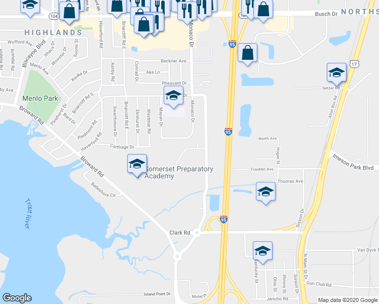 map of restaurants, bars, coffee shops, grocery stores, and more near 850 Spotted Fox Ridge Avenue in Jacksonville