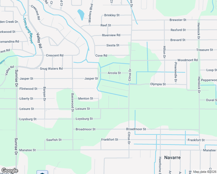 map of restaurants, bars, coffee shops, grocery stores, and more near 7203 Freedom Court in Navarre