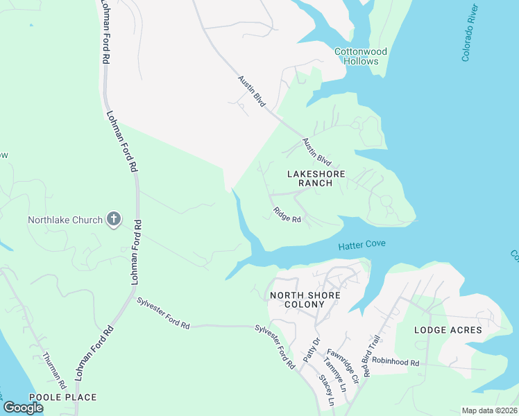 map of restaurants, bars, coffee shops, grocery stores, and more near 18209 Ridge Road in Lago Vista