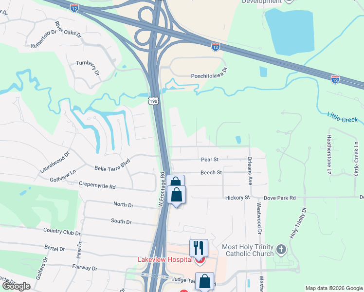 map of restaurants, bars, coffee shops, grocery stores, and more near 118 Bodet Road in Covington