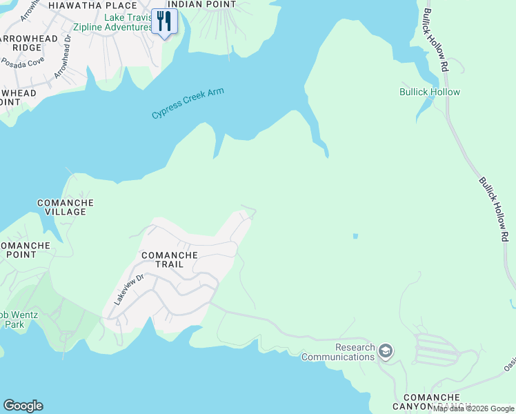 map of restaurants, bars, coffee shops, grocery stores, and more near 7207 Mountain Trail in Austin