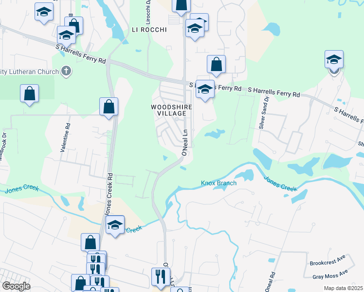 map of restaurants, bars, coffee shops, grocery stores, and more near 3650 O'Neal Lane in Baton Rouge