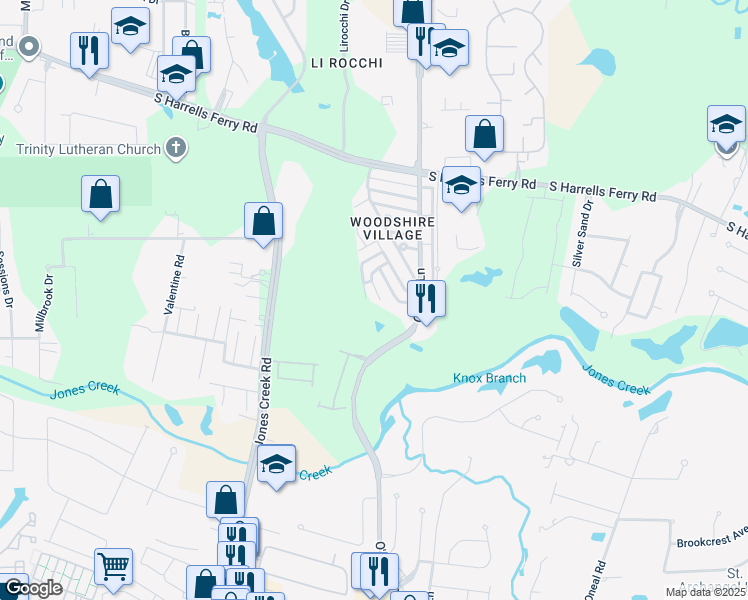 map of restaurants, bars, coffee shops, grocery stores, and more near 3544 Yorkfield Drive in Baton Rouge