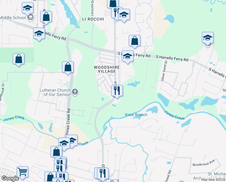 map of restaurants, bars, coffee shops, grocery stores, and more near 3650 O'Neal Lane in Baton Rouge