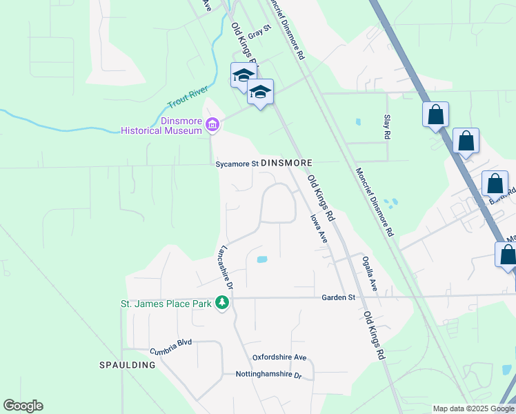 map of restaurants, bars, coffee shops, grocery stores, and more near 10136 Lancashire Drive in Jacksonville