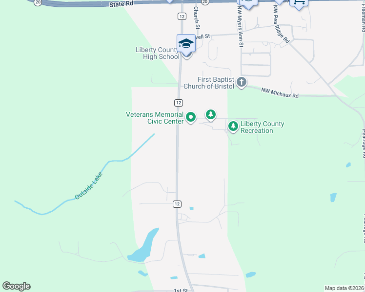 map of restaurants, bars, coffee shops, grocery stores, and more near 13352 County Road 12 in Bristol