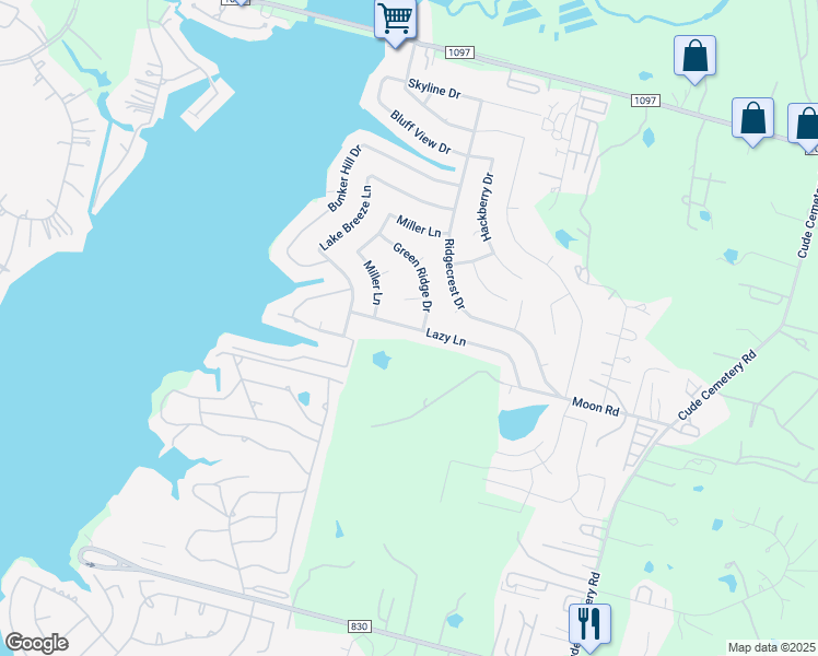 map of restaurants, bars, coffee shops, grocery stores, and more near 13225 Lazy Lane in Willis
