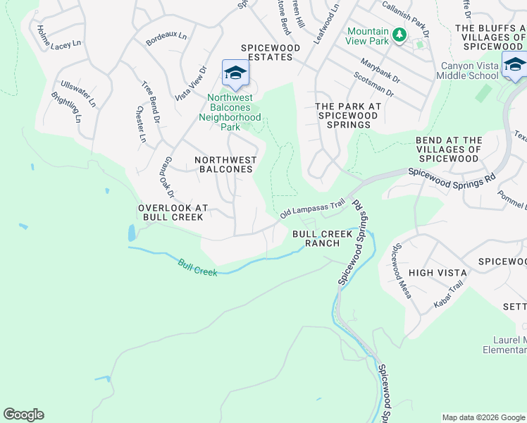 map of restaurants, bars, coffee shops, grocery stores, and more near 9907 Hundred Oaks Circle in Austin