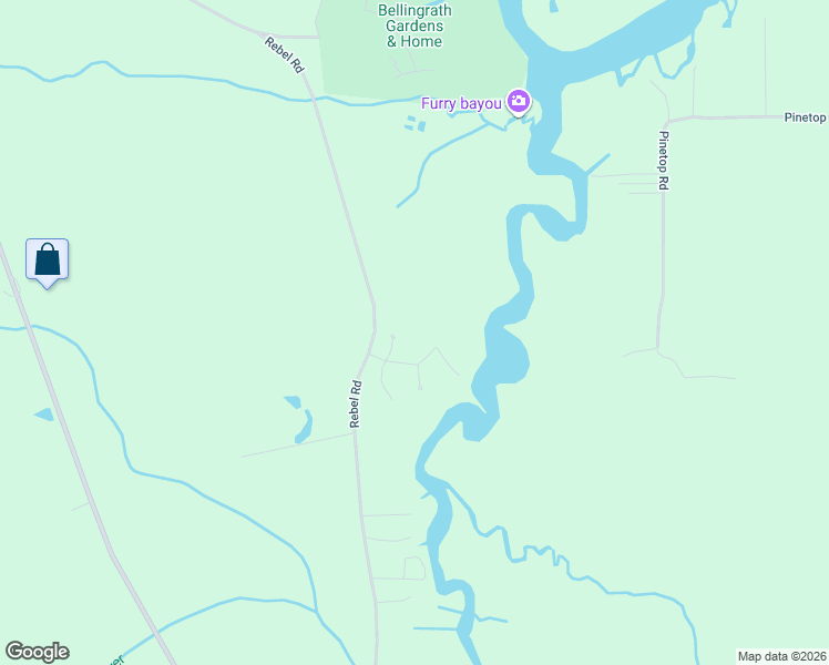 map of restaurants, bars, coffee shops, grocery stores, and more near 13050 Rebel Road in Theodore