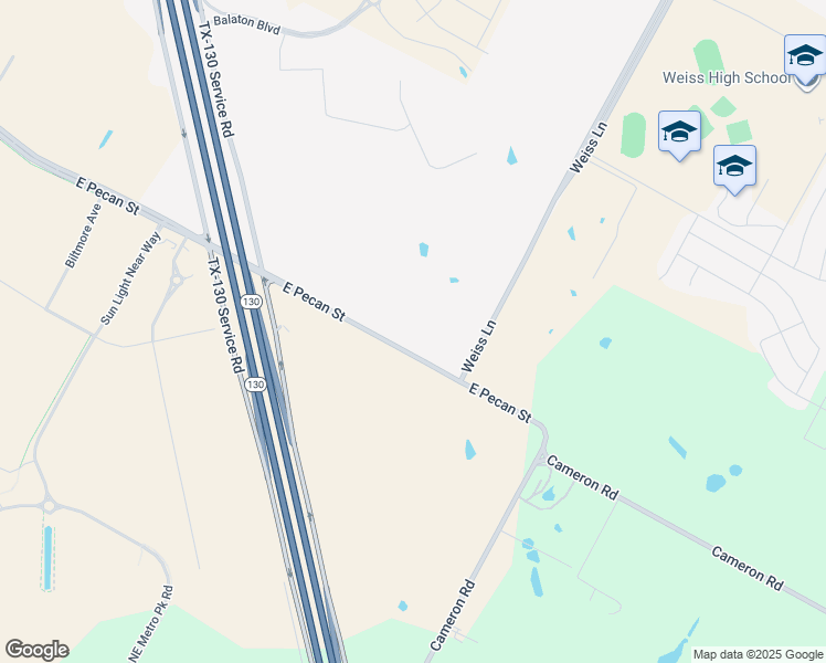 map of restaurants, bars, coffee shops, grocery stores, and more near 4968-5798 Pecan Street East in Pflugerville