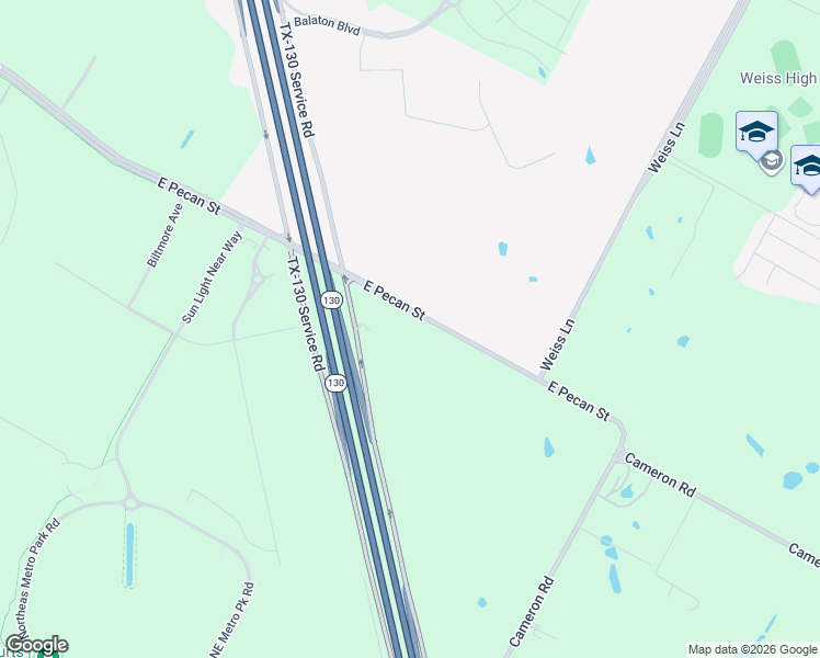 map of restaurants, bars, coffee shops, grocery stores, and more near 3301 Pecan Street East in Pflugerville