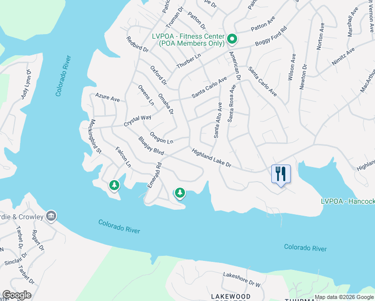 map of restaurants, bars, coffee shops, grocery stores, and more near 21415 Highland Lake Drive in Leander