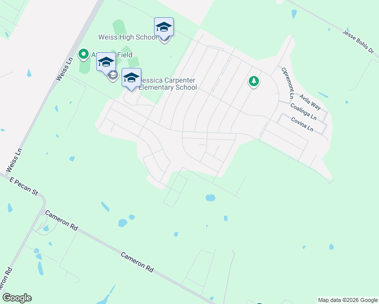 map of restaurants, bars, coffee shops, grocery stores, and more near 5809 Antioch Avenue in Pflugerville