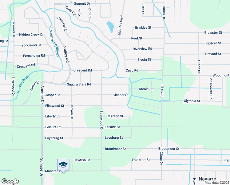 map of restaurants, bars, coffee shops, grocery stores, and more near 7126 Jasper Street in Navarre