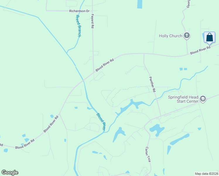 map of restaurants, bars, coffee shops, grocery stores, and more near 24420 Blood River Road in Springfield