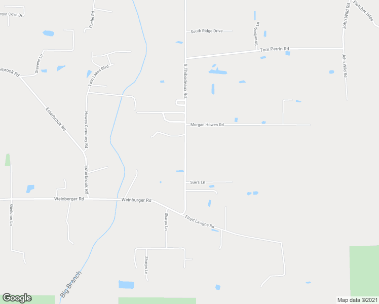 map of restaurants, bars, coffee shops, grocery stores, and more near 39162 South Thibodeaux Road in Ponchatoula