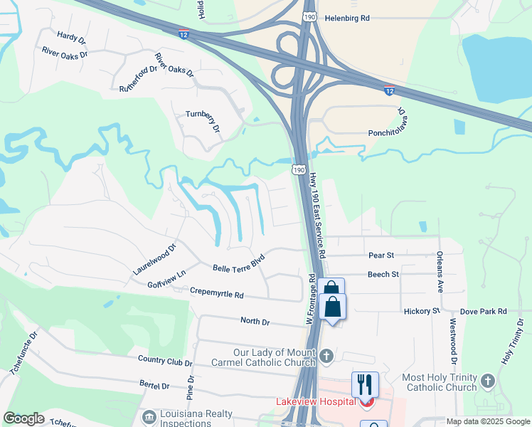 map of restaurants, bars, coffee shops, grocery stores, and more near 36 Courtney Drive in Covington