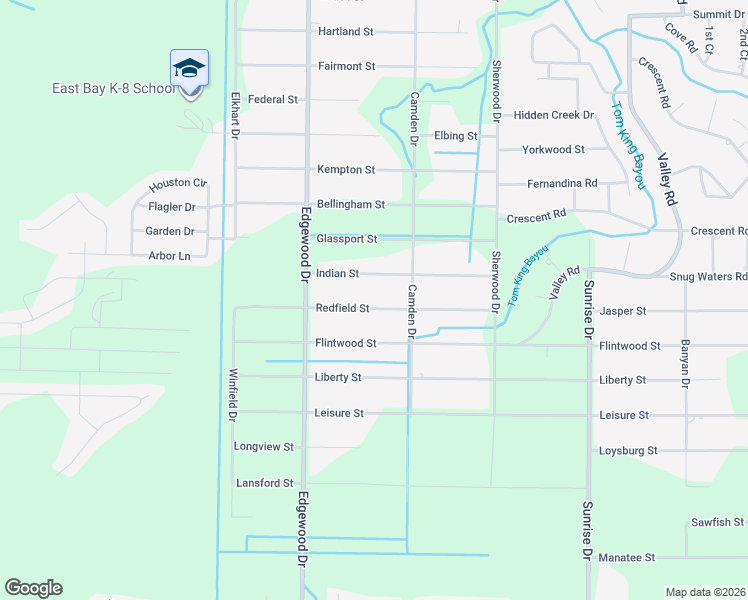 map of restaurants, bars, coffee shops, grocery stores, and more near 6658 Redfield Street in Navarre