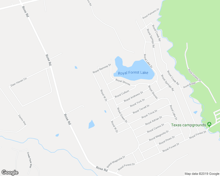 map of restaurants, bars, coffee shops, grocery stores, and more near 12700 Royal Green Drive in Conroe