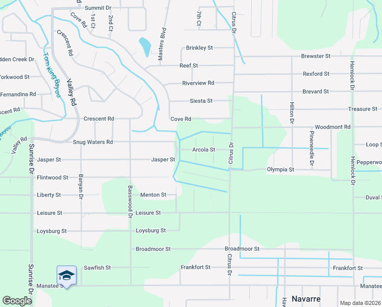 map of restaurants, bars, coffee shops, grocery stores, and more near 2385 Bowman Court in Navarre