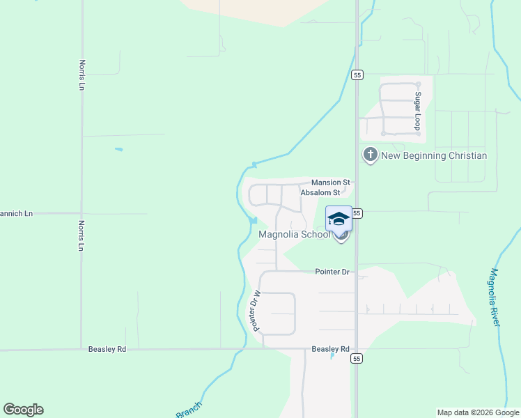 map of restaurants, bars, coffee shops, grocery stores, and more near 16031 Mansion Street in Foley