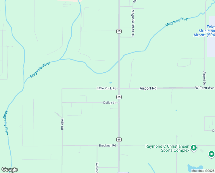 map of restaurants, bars, coffee shops, grocery stores, and more near 18189-18333 Little Rock Road in Foley