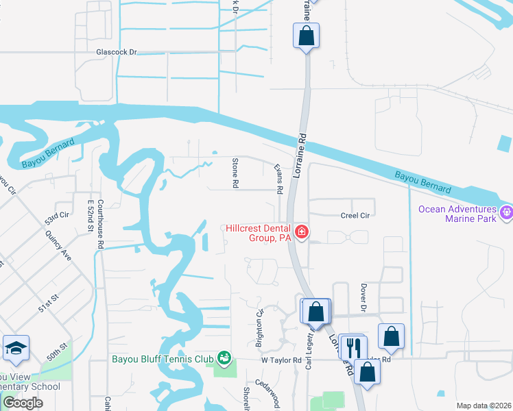 map of restaurants, bars, coffee shops, grocery stores, and more near 9312 Clearview Rd in Gulfport