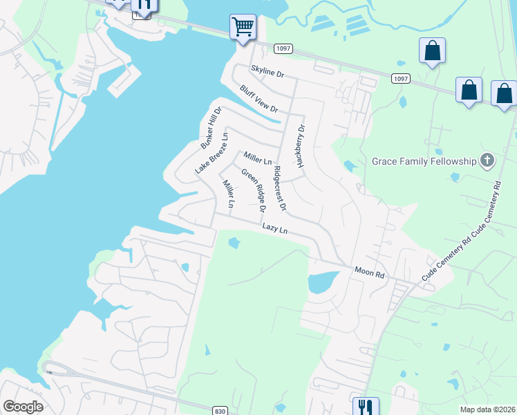 map of restaurants, bars, coffee shops, grocery stores, and more near 12351 Greenridge Drive in Willis