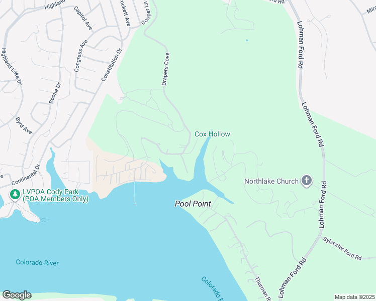 map of restaurants, bars, coffee shops, grocery stores, and more near 19336 Treat Trail in Lago Vista