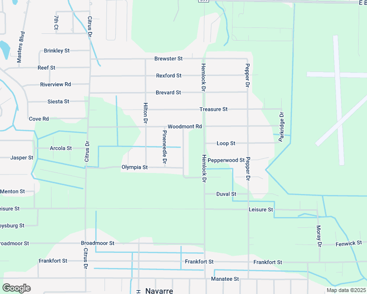 map of restaurants, bars, coffee shops, grocery stores, and more near Thumbleweed Road in Navarre