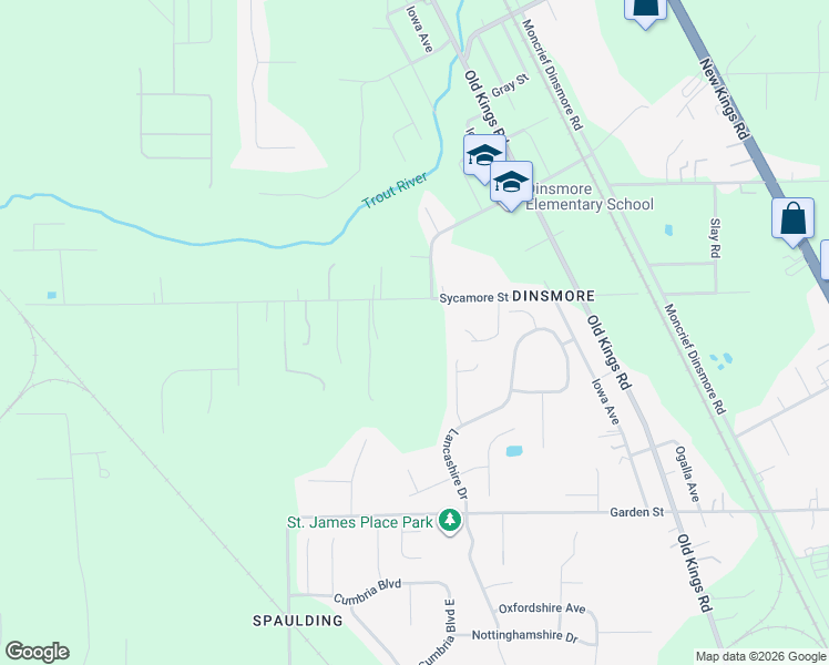 map of restaurants, bars, coffee shops, grocery stores, and more near 7336 Sycamore Street in Jacksonville