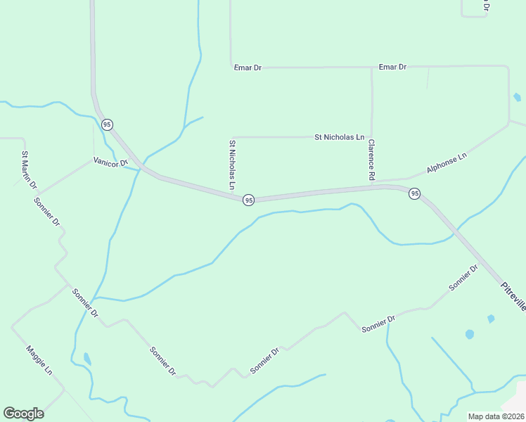 map of restaurants, bars, coffee shops, grocery stores, and more near 2367 Pitreville Highway in Church Point