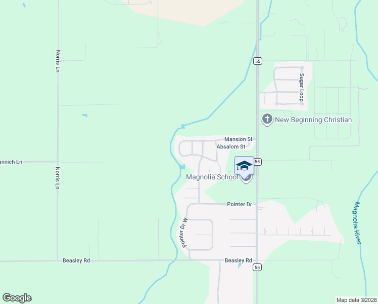 map of restaurants, bars, coffee shops, grocery stores, and more near 16031 Mansion Street in Foley